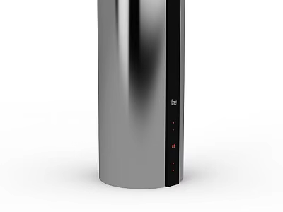 Silver Cylindrical Kitchen Appliance With Black Control Panel Buttons And Indicator Lights 3d model