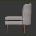 Light Gray Upholstered Single Seater Sofa With Button Tufted Back And Orange Wooden Legs