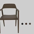 Modern Natural Wooden Dining Chair With Armrest And Sleek Leg Design Style
