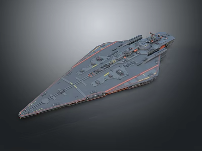 Futuristic Cosmic Spacecraft With Detailed Hull Design And Advanced Systems 3d model