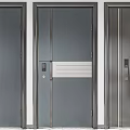Modern Security Doors With Various Designs Electronic Locks And Metallic Texture 3d model