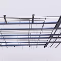 Neatly Arranged Industrial Metal Pipes In Building Structural Supporting Framework
