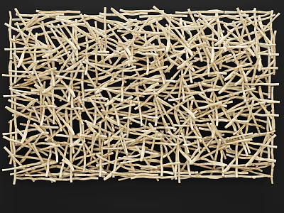 Decorative Wooden Partition With Interwoven Strips And Grid Like Openwork Modern Design 3d model