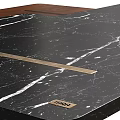 Modern Modular Coffee Table With Black Marble Top And Wooden Base Layers 3d model