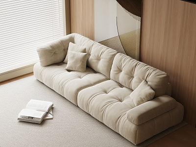 Modern Double Sofa Casual Sofa Lazy Sofa 3d model