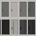 Modern Security Doors In Different Colors Featuring Solid Design And Secure Locks 3d model