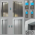 Modern Elevator Design With Stainless Steel Doors And Digital Control Panels 3d model