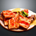 Delicious Meat Platter With Red Sliced Meat Green Vegetables And Yellow Cheese