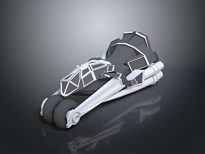 Futuristic Motorcycle Concept 3D Model with Geometric Frame and Sleek Design 3d model