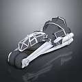 Futuristic Motorcycle Concept 3D Model with Geometric Frame and Sleek Design 3d model