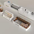 Modern Retail Display Shelves With Glass Front Multiple Tiers And Logo Design