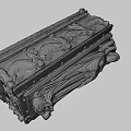 Ancient Golden Sarcophagus With Recumbent Figure Sculpture And Intricate Carvings On Ornate Base