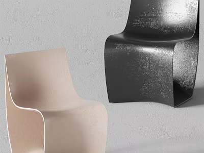 Modern Leisure Chairs Beige And Black With Sleek Minimalist Design For Interior Spaces 3d model