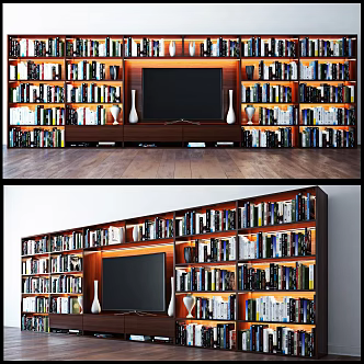 Bookcase TV Cabinet Books TV 3d model