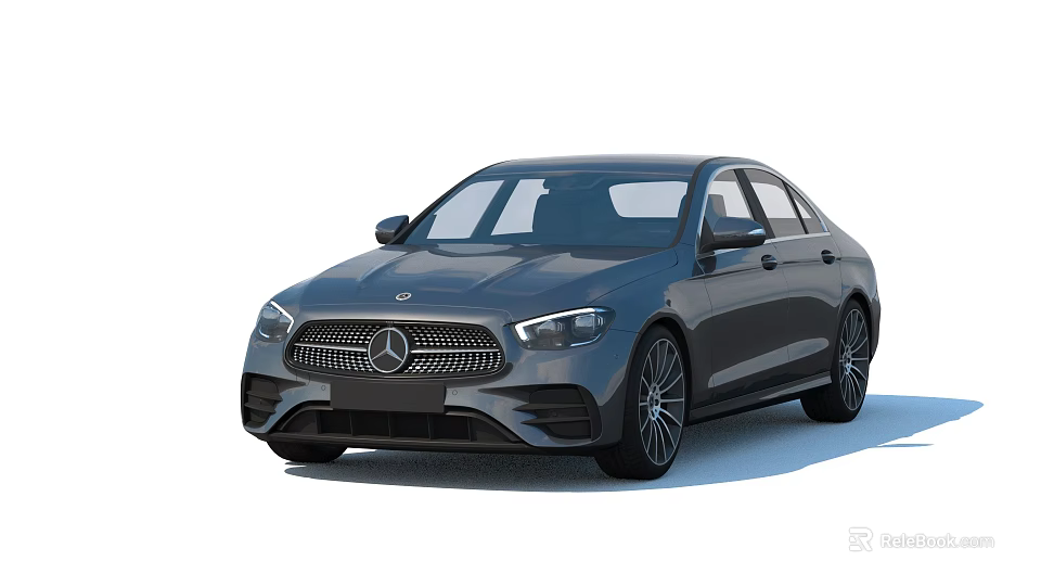 Sleek Mercedes Benz Gray Sedan Modern Exterior With Chrome Grille And Alloy Wheels 3d model 