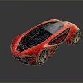 Red Sports Car With Sleek Streamlined Design Black Roof And Large Alloy Wheels