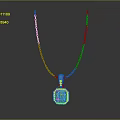 Elegant Gold Chain Necklace With Octagonal Gemstone Pendant And Small Diamonds