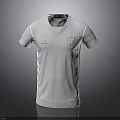 White Short Sleeve V Neck T Shirt With Chest Logo Casual Sporty Design