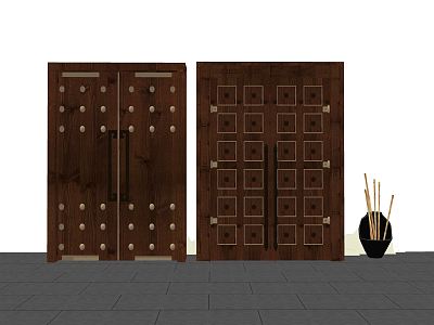 New Chinese Style Door Wooden Door model