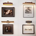 Various Framed Artworks And Wall Lamps In Modern Interior Design Styles