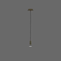 Stylish Modern Pendant Light with Golden Finish and Ribbed Glass Shade