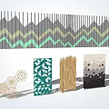 Modern Feature Wall Design With Geometric Patterns Decorative Textures And Materials 3d model