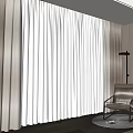 White Sheer And Beige Linen Curtains Design For Living Room Window With View Floor Lamp Chair