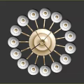 Elegant Modern Chandelier Lighting Combination with Golden Frame and White Lampshades