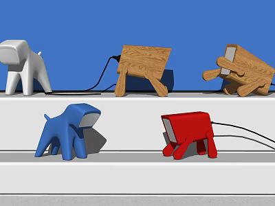 Nordic Table Lamp Puppy Table Lamp Animal Ornaments 3d model