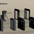 Poliform Public Facility Automatic Turnstile Gates With Stainless Steel Access Control Systems 3d model