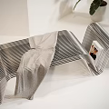Transparent Acrylic Striped Stool With Towel And Photo Frame Decor