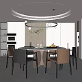 Modern Restaurant Interior Design With Round Dining Table Pendant Lights And Comfortable Chairs
