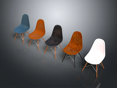 Modern Leisure Chairs With Multiple Colors And Stylish Metal Legs Design 3d model