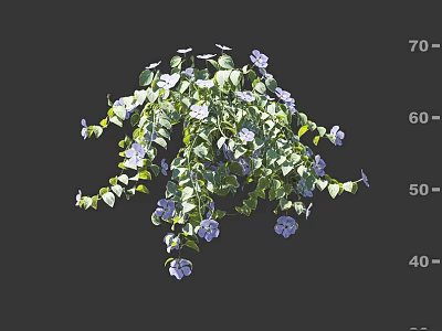 Vibrant Flowering Shrub With Purple Blossoms And Lush Green Leaves For Garden Landscape 3d model
