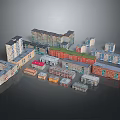 3D Architectural Model of Diverse Residential Buildings With Colorful Exteriors and Multiple Floors