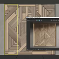 Modern background wall wood veneer background wall 3d model
