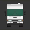 Modern White Motorhome Featuring Green Windows Multiple Wheels And Sleek Design