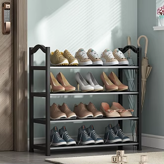 Shoe Rack Shoes Umbrella Carpet Fleshy Lock 3d model