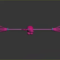 Pink Abstract Cartoon Character With Long Limbs And Curly Head Design