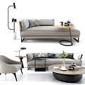 Modern Sofa Coffee Table Combination Minimalist Sofa Combination 3d model