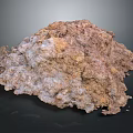 Natural Brown And Gray Rough Rock With Irregular Surface In Bulk Shape Against Dark Background 3d model