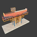 Construction Structure Model Featuring Steel Frame Scaffolding And Concrete Base