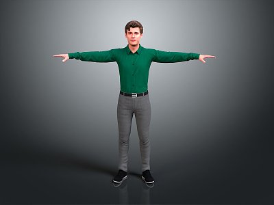 Modern men handsome men young men 3d model