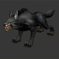 Fierce Grey Wolf Character With Sharp Fangs Pointed Ears And Aggressive Stance