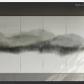 New Chinese Style Background Wall Panel Soft Bag Hard Bag 3d model