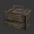 Rustic Wooden Storage Box With Metal Handle And Clasps For Household Organization