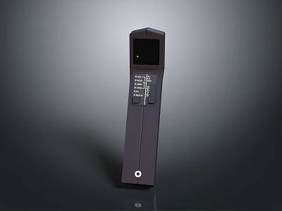 Black Vertical Device Featuring Screen With Green Light Control Panel Buttons And Icons 3d model