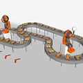 Modern conveyor assembly line conveyor 3d model