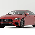 Red Mercedes-Benz AMG Coupe With Sleek Exterior Design Sporty Front Grille And Alloy Wheels