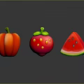 Fresh Red Bell Pepper Juicy Strawberry And Ripe Watermelon Slice Fruits